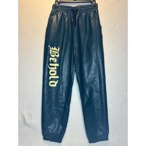DCPL Vegan  Leather Jogger Pants‎ Forest Green Medium Men's